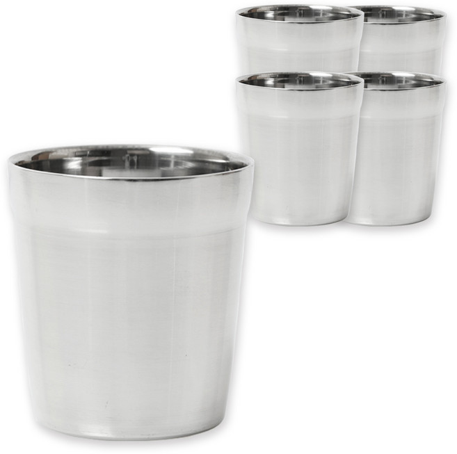 [국산] 에브리 이중 진공 스텐컵 / 무광 샤틴 스텐 304 27종, 5개, 160ml