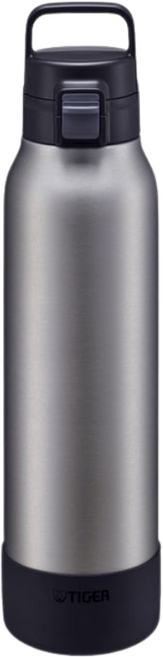 TIGER 虎牌 MTA-H100/MTA-B120 運動型保冷瓶 1000ml/1200ml 附瓶底護套 彈蓋提把設計, B150消光銀, 1個, 1500ml
