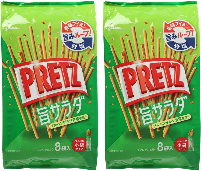 glico 格力高 PRETZ 百力滋 香脆餅乾棒 沙拉風味, 118g, 2袋