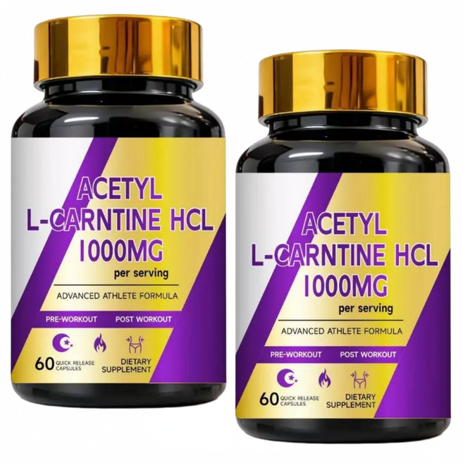 乙酰左旋肉鹼 HCL 膠囊 1000MG 進階運動員配方 60 粒, 6個, 60顆