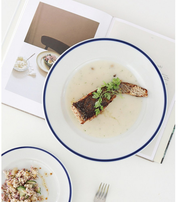 kanesuzu 에쿠시브 블루시엘 접시 27cm, 1개