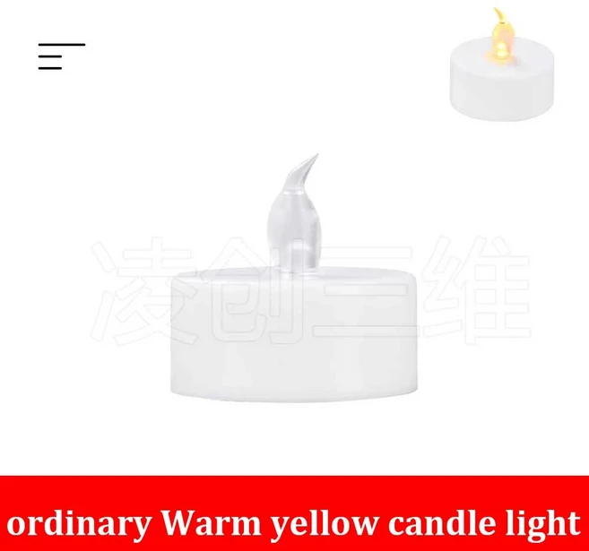 Bambu Lab 촛불 램프 LED 조명 DIY 3D 인쇄 모델 부품 Bambu voron AD5M K1 Kobra, 01 12 pcs, 02 Ordinary Warm yellow