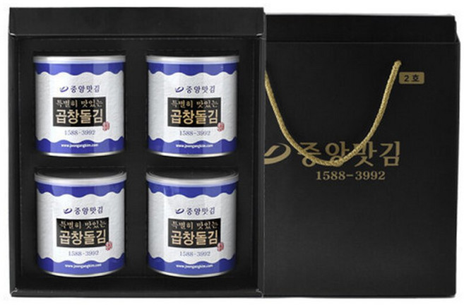 특별히 맛있는 곱창 돌김 캔김 선물세트2호 4캔 / 명절선물 / 원초부터 다른 명품 김, 1세트
