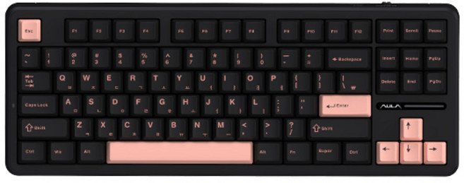 AULA AULA F87Pro 유선 독거미 한글 기계식 키보드 펀키스 국내 정품 다크 올리비아 KTT 저소음바다축, 갈축