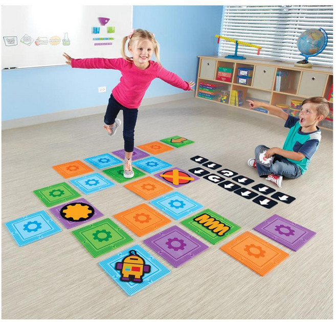 언플러그드 코딩놀이 밞고뛰는 징검다리 코드매트 문제해결능력 초등코딩교육 가성비, 1개