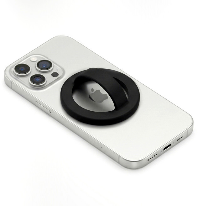 JS라이프 말랑 실리콘 맥세이프 핑거 그립 그립톡 핸드폰 마그네틱 스트랩, 1개, 블랙