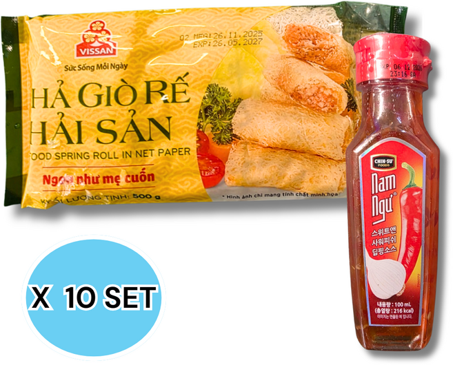 베트남 해산물 짜조레 + 딥핑소스 포함 SEAFOOD SPRING ROLL IN NET PAPER CHA GIO RE HAI SAN (HAVE C, 10개, 500g