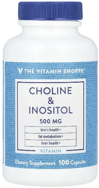The Vitamin Shoppe 콜린 & 이노시톨 500mg 캡슐 100정 (판매가 중단된 상품) Shoppe (더 비타민 샵), 여성, 알약/캡슐, 1개 - 쿠팡