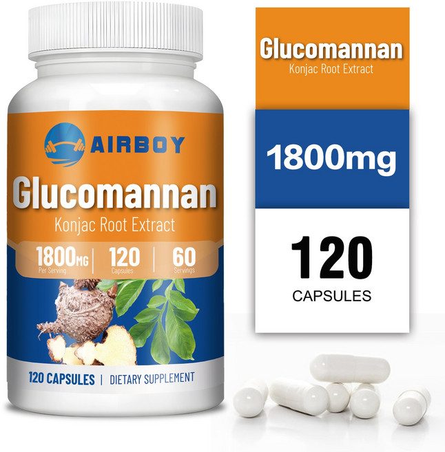 글루코만난 곤약뿌리 추출물 120정 (1800mg) - 식욕 억제 체중 감량, 3개