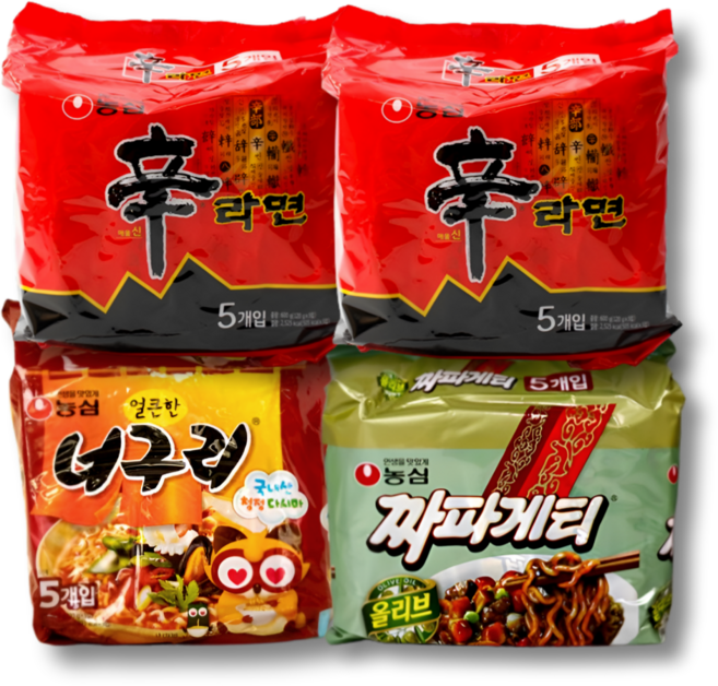 농심 신라면 10개 + 너구리 5개 + 짜파게티 5개