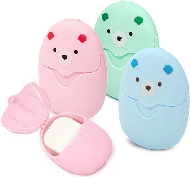 픽101 휴대용 종이비누 50매입 3종세트 여행용 비누 일회용 세안비누, 3개, 15g