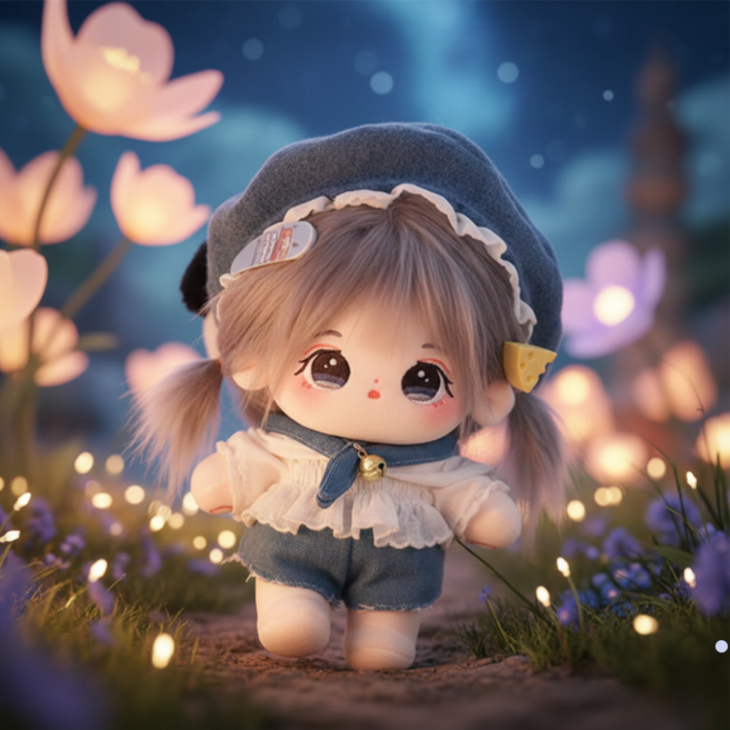 티니숲속 20cm 솜인형 슈슈 뼈깅 7종 풀세트 가발 포함 아이돌 인형 꾸미기, 1개, 슈슈(솜인형)+가발(1개)