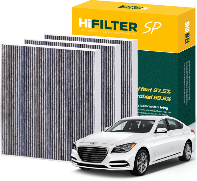 하이필터 현대 자동차 제네시스 활성탄 에어컨필터, 3개, 제네시스 G80 (DH PE) HI-N014