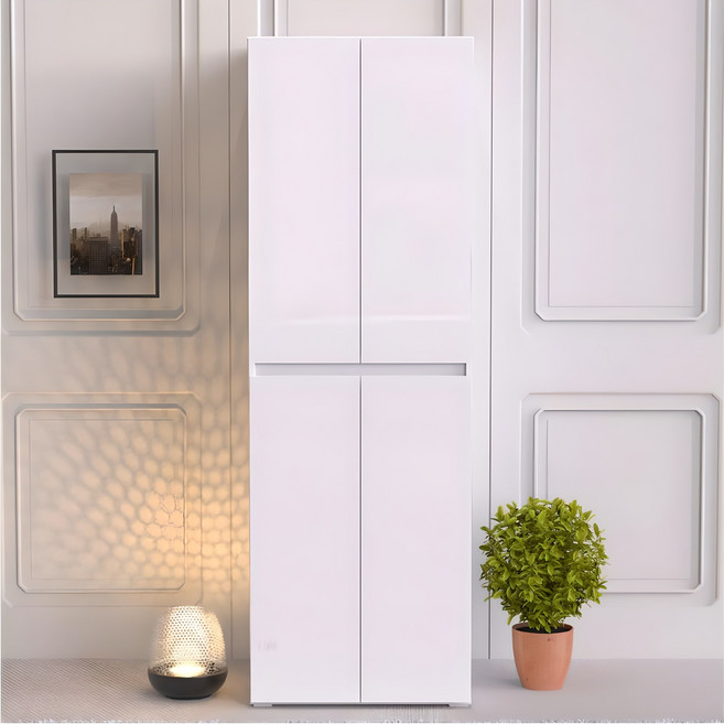 [방친구] 비너스 1800 수납장 렌지대 키큰수납장 (가로600) 신발장 틈새장, 화이트