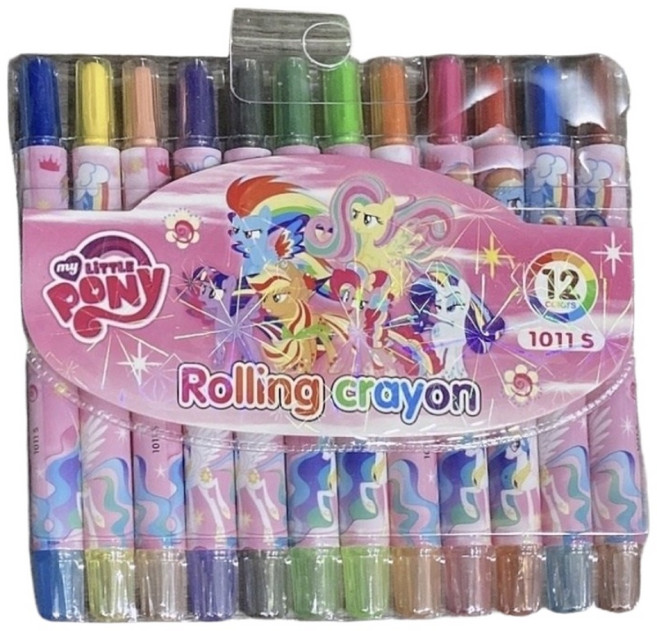My Little Pony 旋轉蠟筆 12色兒童塗鴉蠟筆, 彩虹小馬