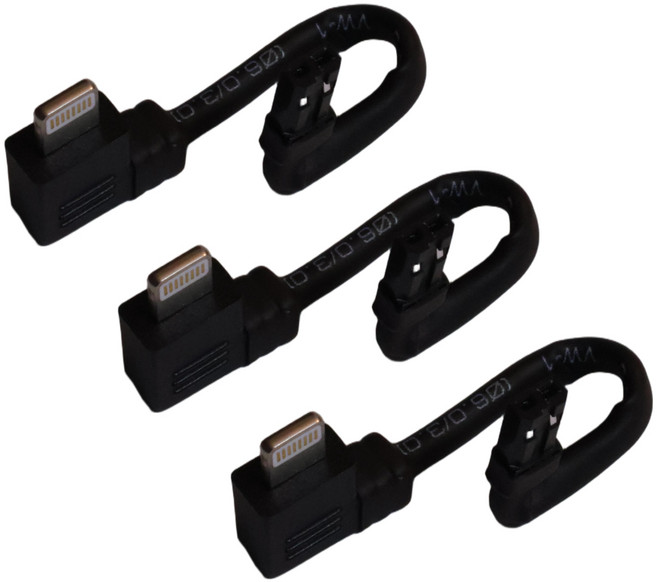 모토로이 방탄 배달대행 오토바이 자석 충전기 케이블, 8핀(아이폰), 3개, 8cm, 블랙