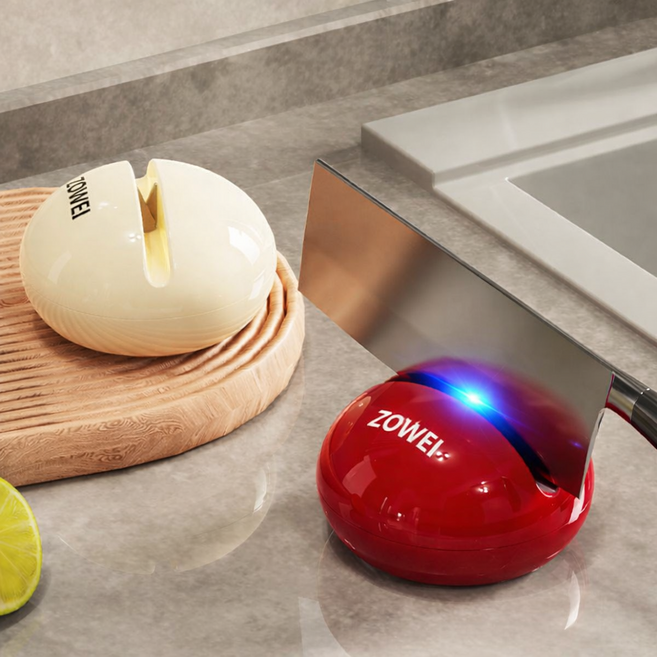 드루프 흡착식 부착 주방용 칼갈이, 2개, 핑크레터