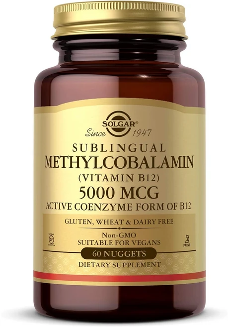 솔가 비타민 B12 5000mcg 너겟 비건, 1개, 60정 - 쿠팡