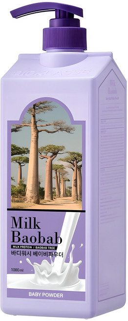 밀크바오밥 바디워시 베이비파우더 향, 1L, 1개