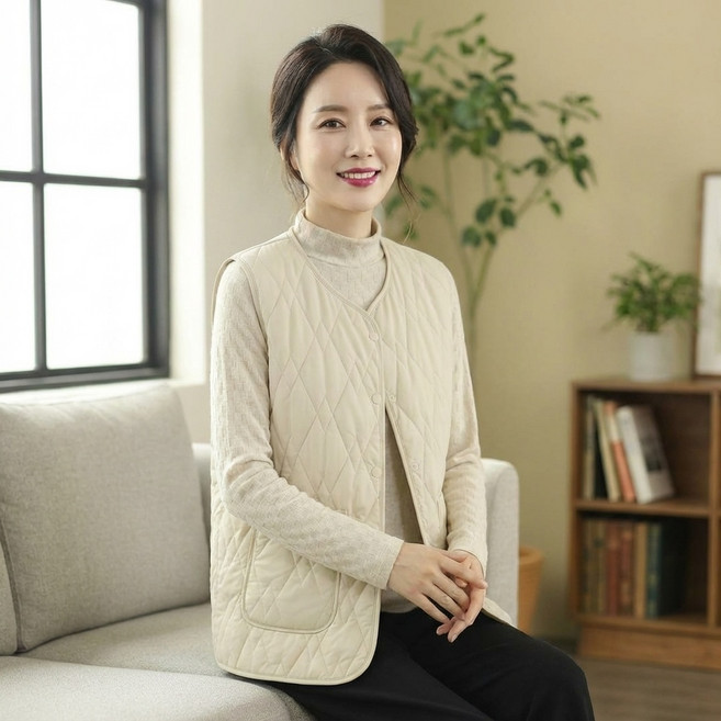 [빅다이믹] 초경량 슬림 여성 누빔 퀼팅 패딩조끼