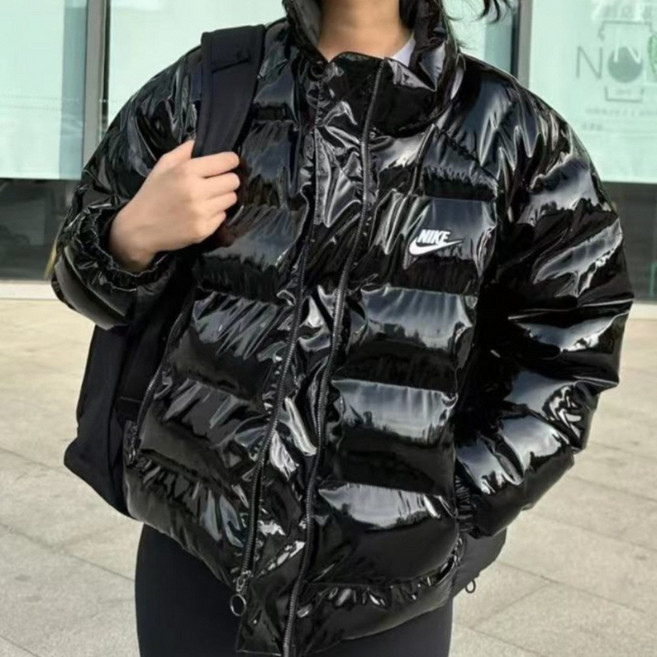 나이키 우먼스 아이콘 클래쉬 숏패딩 여성 점퍼 유광 자켓 블랙 FQ3575-010