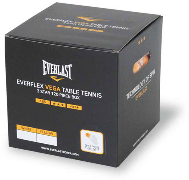 에버라스트 메가 탁구공 3성 120입 연습용 탁구용품, 오렌지