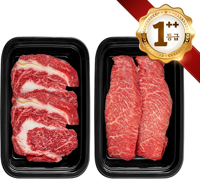쿠가[냉장냉동] 횡성한우 어사품 1++등급 구이 2구 7호(총1kg)근내지방도7이상[구성 등심+특수부위(랜덤)], 단품