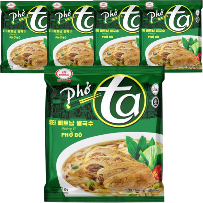 빈타이포타 베트남쌀국수 즉석쌀국수 소고기맛, 65g, 5개