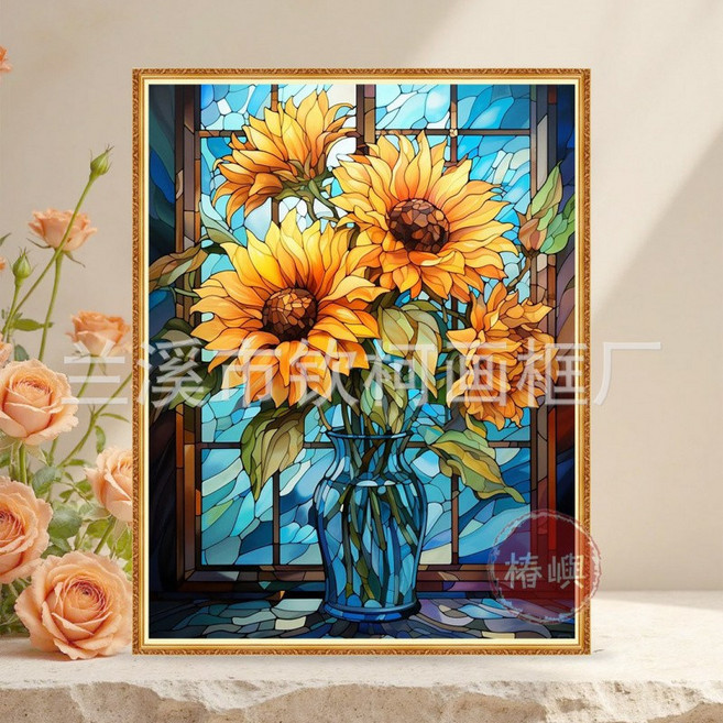椿嶼 數字油畫DIY 兒童手繪成人風景填色繪畫套組, DZ0231,30*40【實木內框+顏料畫筆】, 1個