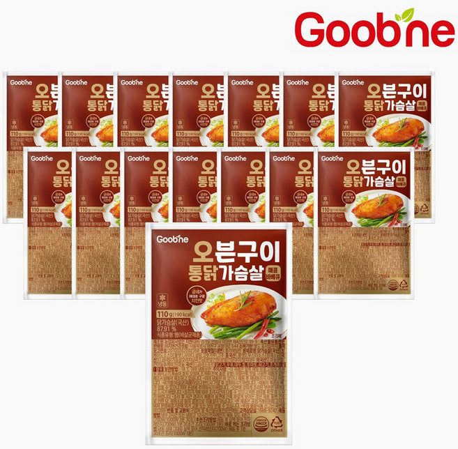 굽네 오븐구이 통 닭가슴살 매콤바베큐 110g, 15개