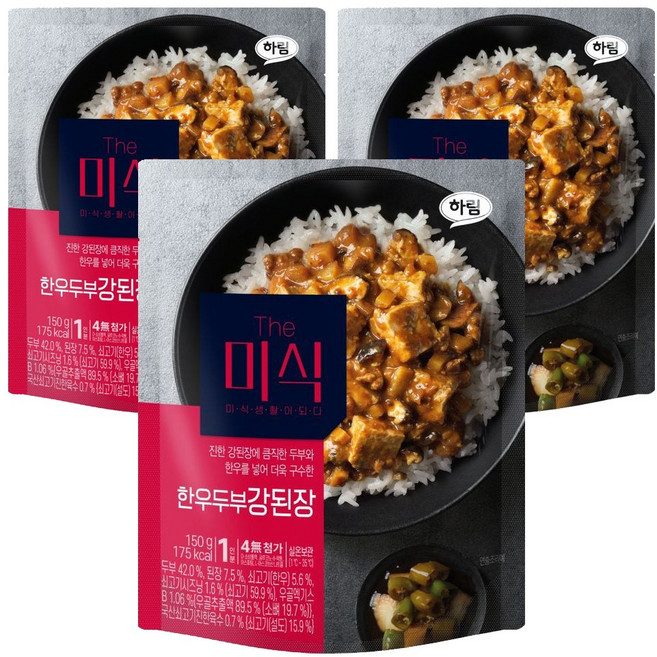 더미식 한우두부 강된장 덮밥소스, 150g, 3개