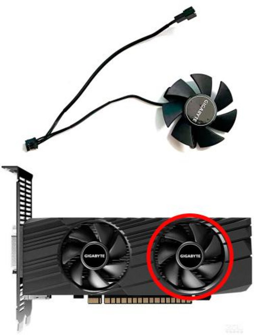 CPU 공랭 쿨러 냉각팬 쿨링팬 PC 팬 FS1250-S2053A GPU VGA 비디오 그래픽 카드 선풍기 GTX 1650 1630 GTX1650 D6 OC 로우 프로파일 4G, 02 1 FAN, 한개옵션1