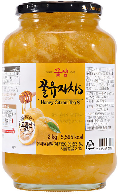 꽃샘 꿀 유자차 S, 2kg, 1개입, 1개