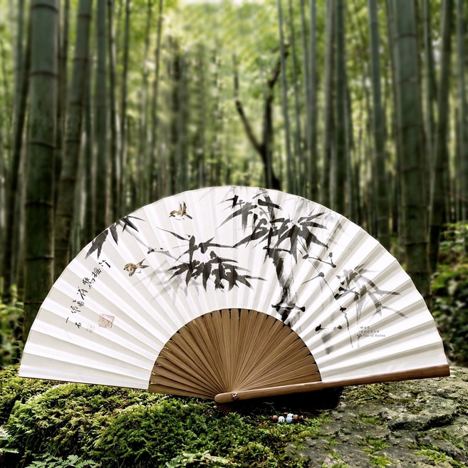 한국 부채 접이식 전통 휴대용 대나무 부채 합죽선 외국인 선물 기념품, C2/고급형-대/매화, 1개