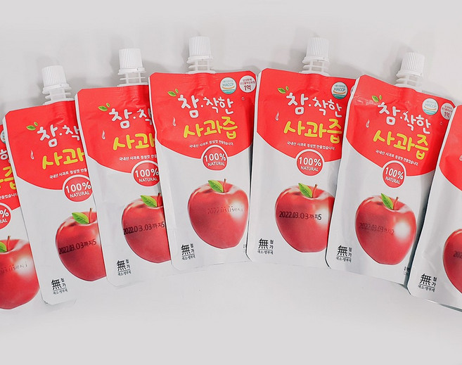 참착한 사과즙 30포 3박스 90포 120ml 아기 임산부 생 주스 쥬스 명품 착즙 100, 스파우트형, 3개