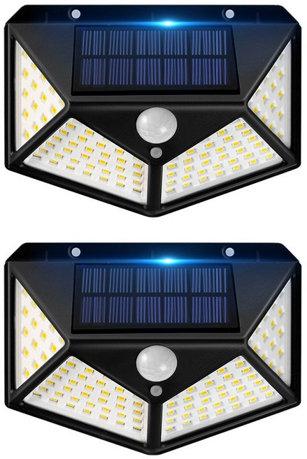 오이키 태양열 LED센서등 야외조명 정원등 4개, 화이트, 2개