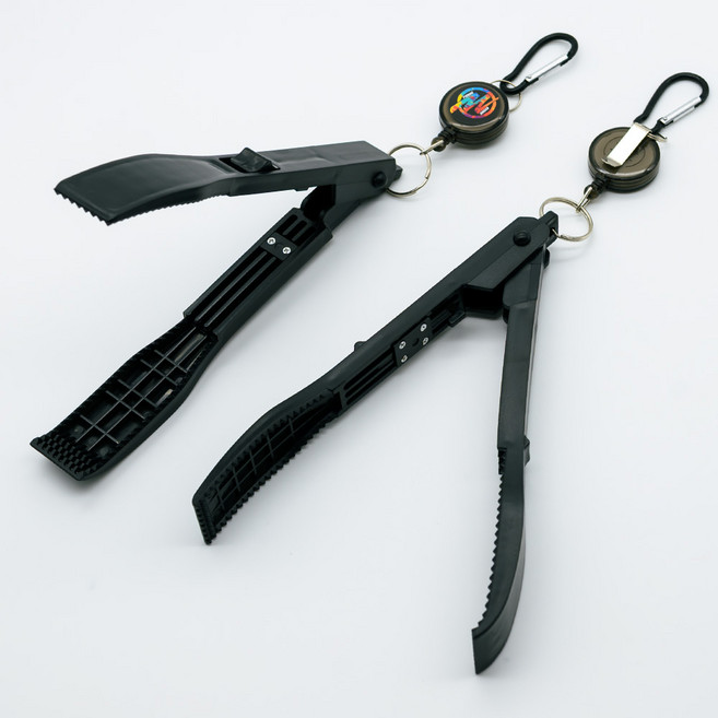 피싱메카 원터치 와니그립 물고기 집게 카라비너 핀온릴 세트 피싱그립 낚시소품 물고기집게, 블랙