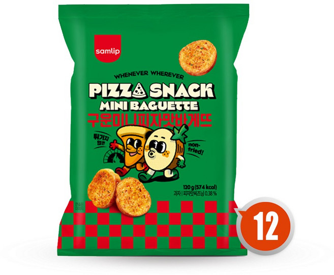 삼립 바삭하고 진한 피자맛 바게뜨, 120g, 12개