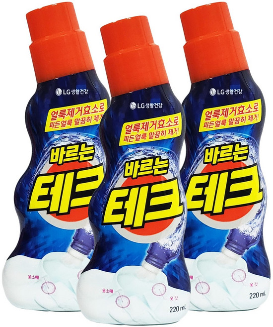 테크 바르는 섬유 얼룩제거제, 220ml, 3개