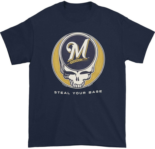 ROCKPANDA Grateful Dead Steal Your Base Team Color Milwaukee Brewers 반팔티