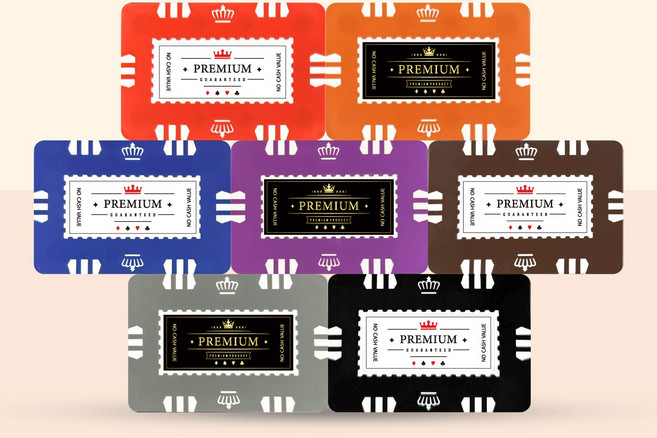 빅 삼선 사각칩 대형 고액칩 떡칩 카지노 홀덤 포커 게임 용품, 오렌지, 블랙, 1개