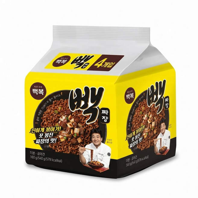 백종원 빽쿡 빽라면 8봉 115g 8) + 빽짜장 8봉 140g 8) 총 16봉, 16개