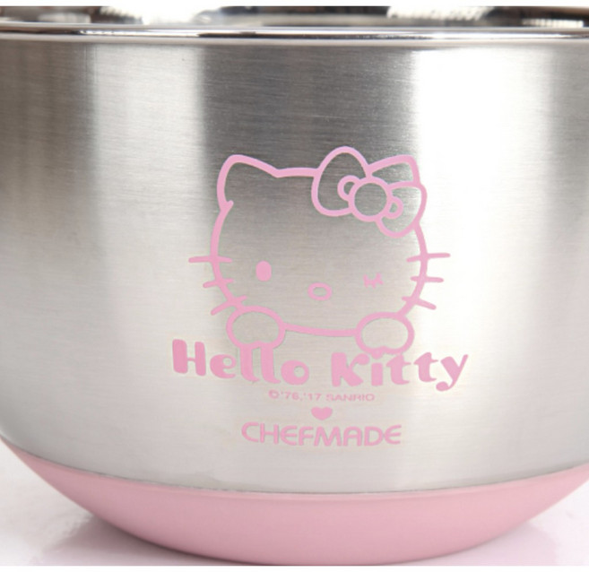 (烘焙廚房)Chefmade學廚KT7011正版Hello kitty凱蒂貓不鏽鋼打蛋盆打發奶油盆加厚20cm烘焙用具, 1個, 無