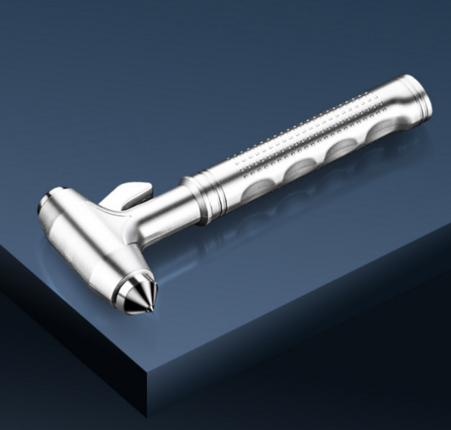 태양유통 차량용 비상탈출 망치 안전 벨트 커팅 해머 ( 18x7.5x2.5 ) 실버, 1개