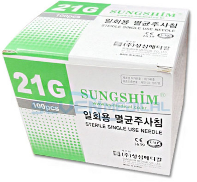성심 일회용 멸균주사침 100pcs 주사바늘, 1개