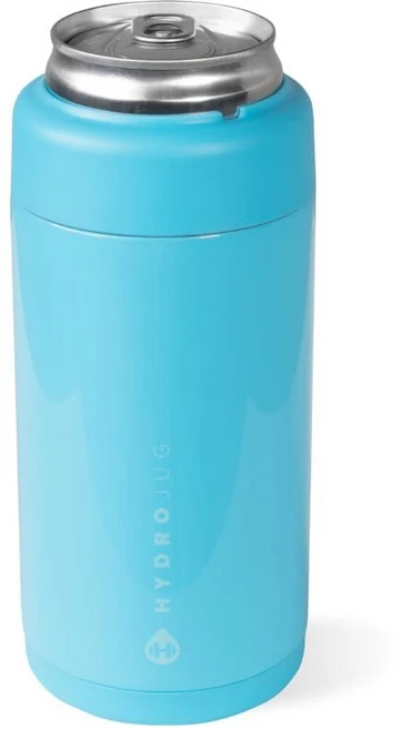 HydroJug 슬림 캔 쿨러 - 2-in-1 단열 캔 쿨러 컵 - 미끄럼 방지 고무 베이스가 있는 스테인리스 스틸 슬림 캔 홀더 - 스크류 탑 뚜껑 - 식기세척기 사용 가능 - 쿠팡