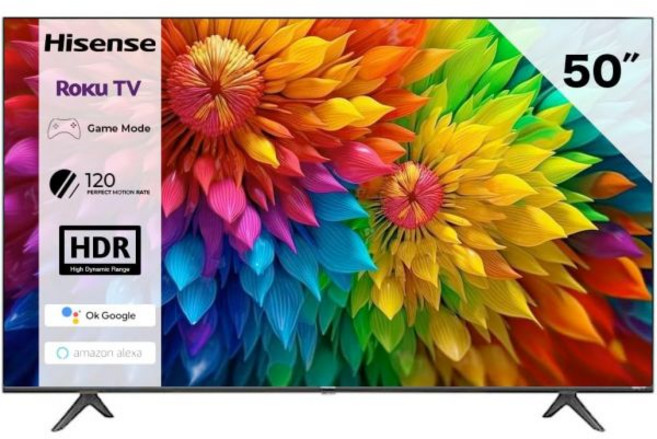 Hisense 50인치 R 시리즈 클래스 4K 울트라 HD 2160P LED 스마트 Roku TV HDR 게임 모드 지원 Google 어시스턴트 및 Alexa와 함께 작동리퍼비
