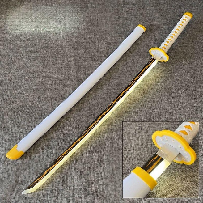 귀멸의칼날 일륜도 장난감 검 코스프레 광선검, 젠이츠 발광검, 1개