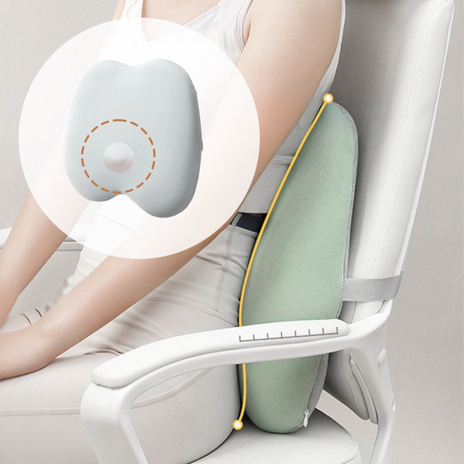 골드릭 사무실 책상 의자 허리 등 받이 쿠션, BH1 그레이