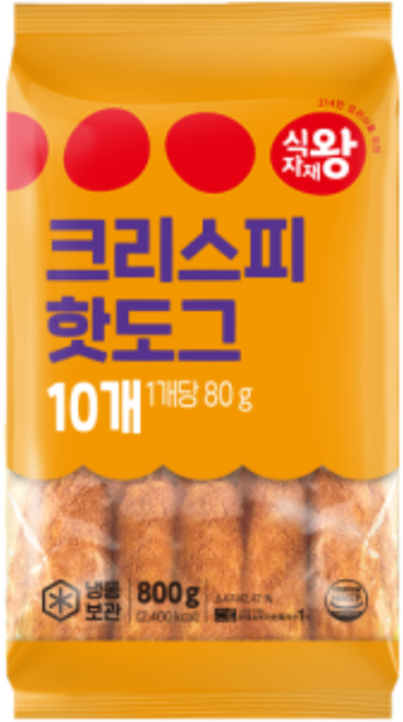식자재왕 핫도그 크리스피, 1개, 800g